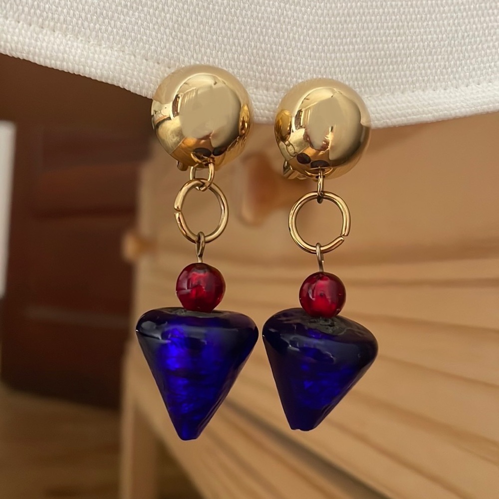 Vintage Primary Color Midcentury Earrings